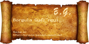 Borgula Gyöngyi névjegykártya